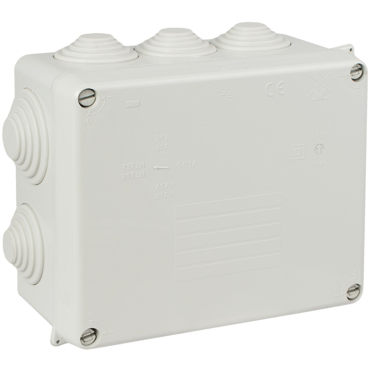 Boîte de dérivation rectangulaire IP55 10 entrées - 160 x 135 x 70 mm - Solera