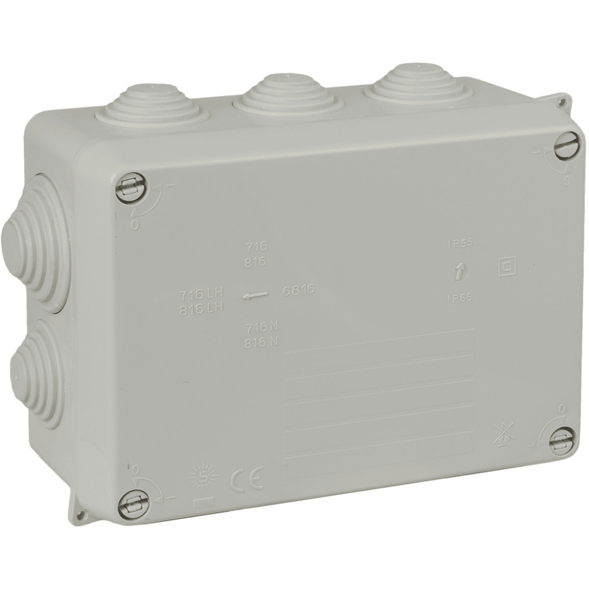 Boîte de dérivation rectangulaire IP55 10 entrées - 153 x 110 x 65 mm - Solera