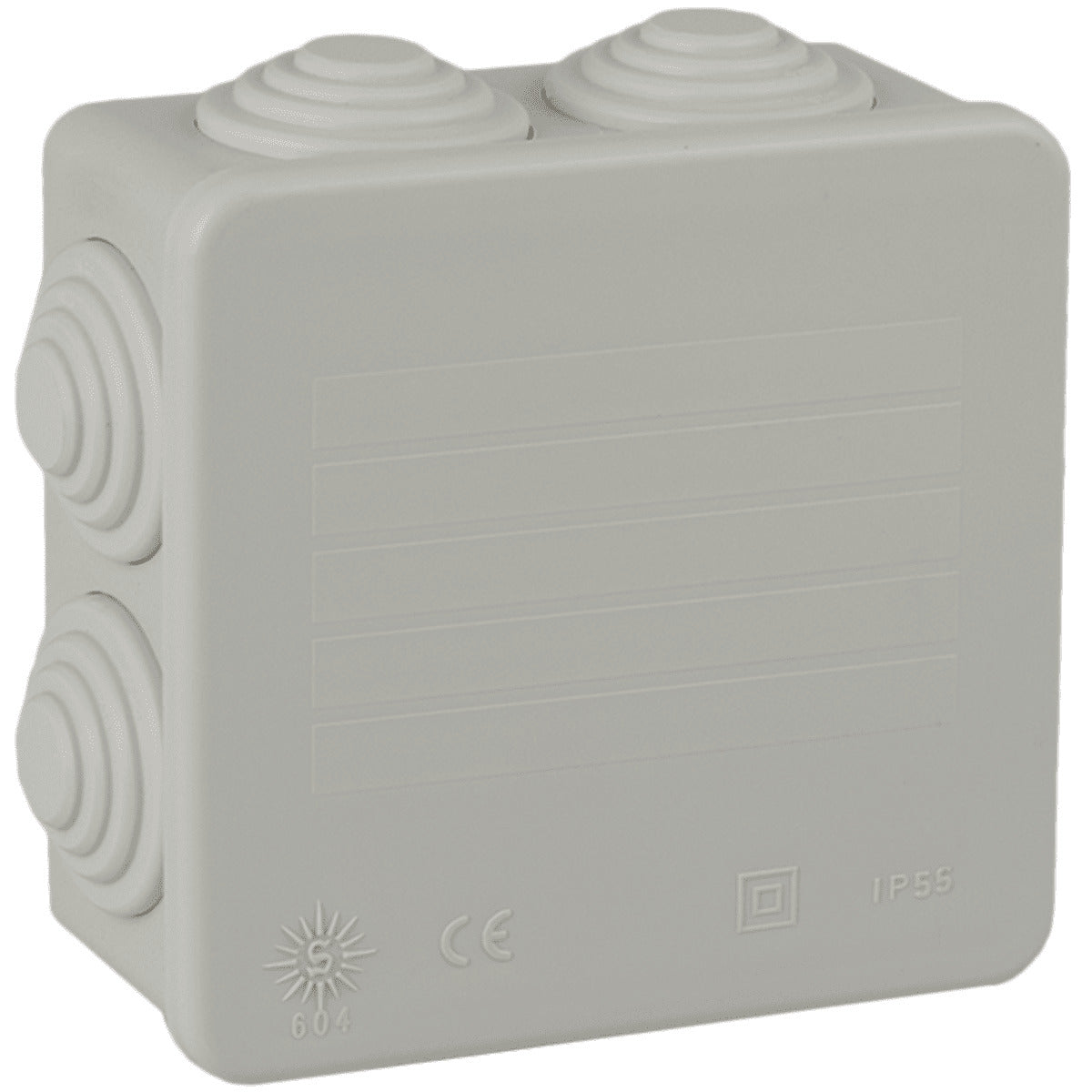 Boîte de dérivation carrée IP55 8 entrées - 80 x 80 x 35 mm - Solera