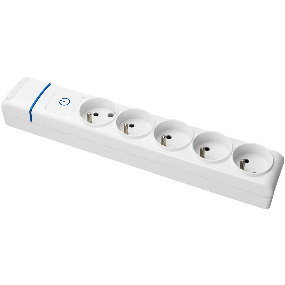 Multiprise Blanche interrupteur lumineux 5 prises 2P+T 16A - Solera