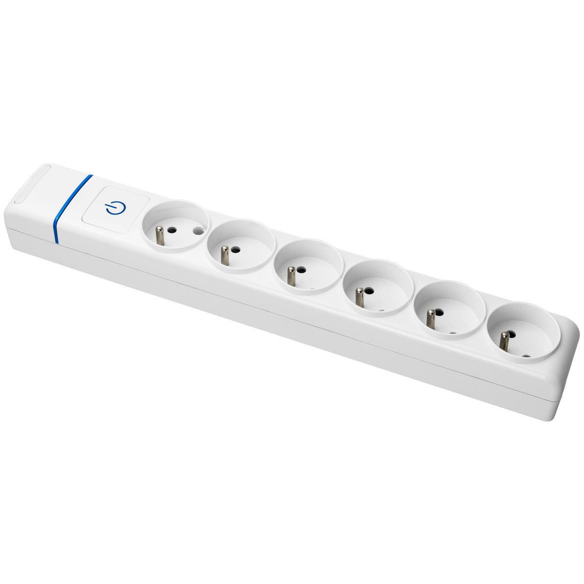 Multiprise Blanche interrupteur lumineux 6 prises 2P+T 16A - Solera