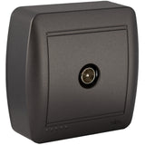 Prise TV en saillie - Noir graphite - Solera