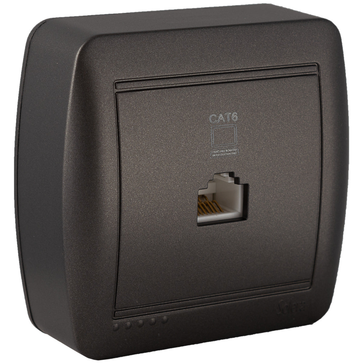 Prise RJ45 Cat 6 en saillie - Noir graphite - Solera