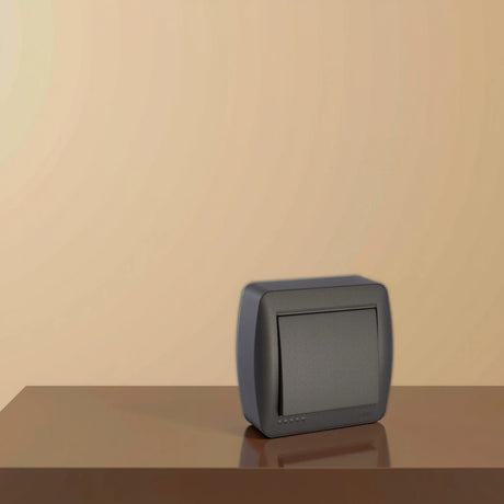 Interrupteur 2 pôles en saillie - Noir graphite - Solera