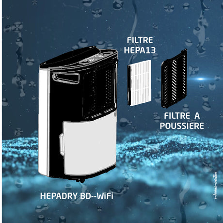 Déshumidificateur + purificateur wifi - 15 à 45m² - Britec