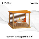 Réglette Murale AERO S SIGMA MUR Chauffage rayonnant Infra-Rouge Noir Ip44 2500W + Télécommande - VEITO