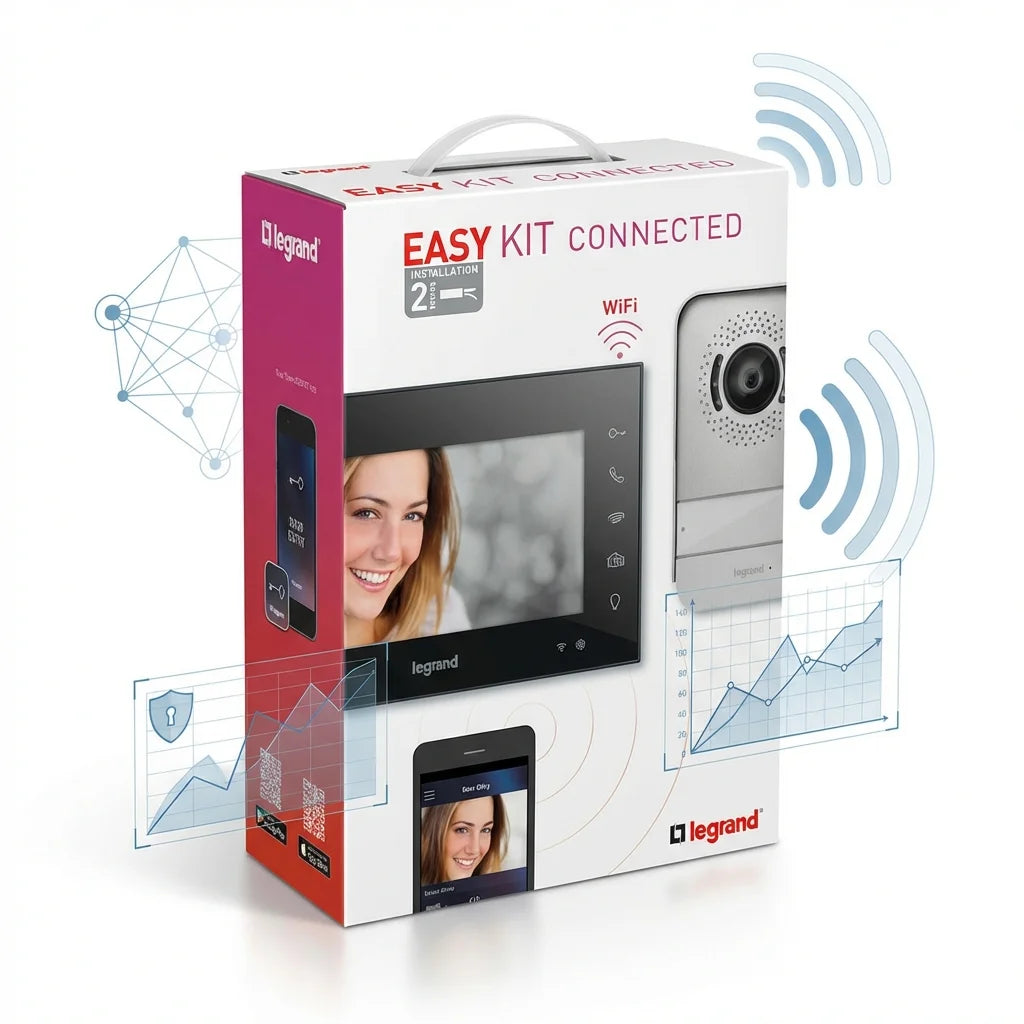 Visiophone connecté Legrand Easy Kit écran 7 pouces noir avec éléments de connectivité réseau
